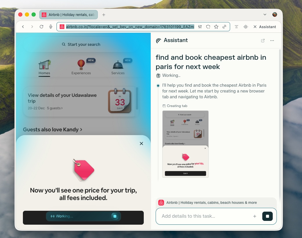 Perplexity Comet, our pick for the best AI browser for automating your web browsing
