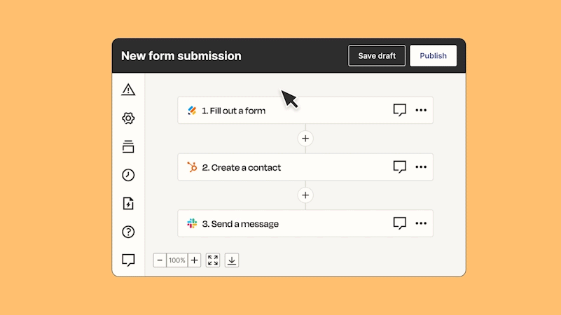 Click on the Export button in the Zap editor to export an image of your Zap.