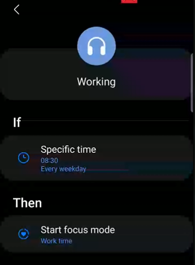 Turning Focus mode on and off on a Samsung phone