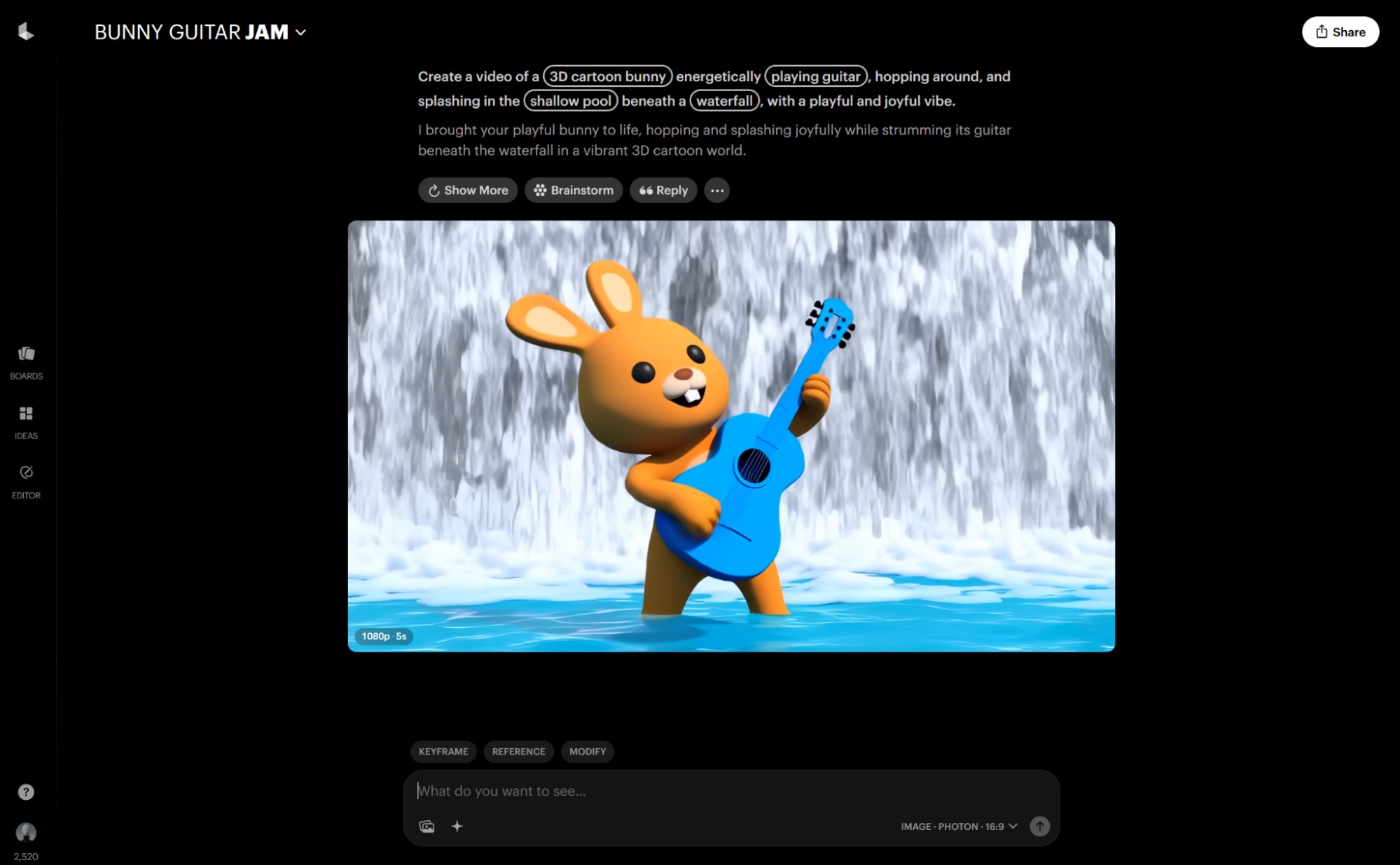 Luma Dream Machine, our pick for the best AI video generator for brainstorming with AI