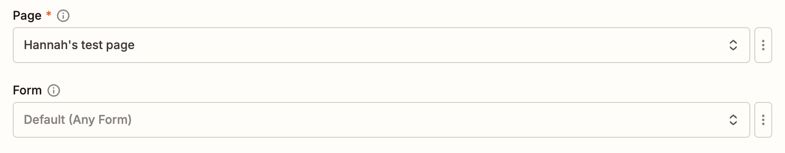 আপনি জ্যাপের জন্য যে পৃষ্ঠা এবং ফর্মটি ব্যবহার করবেন সেটি বেছে নিন