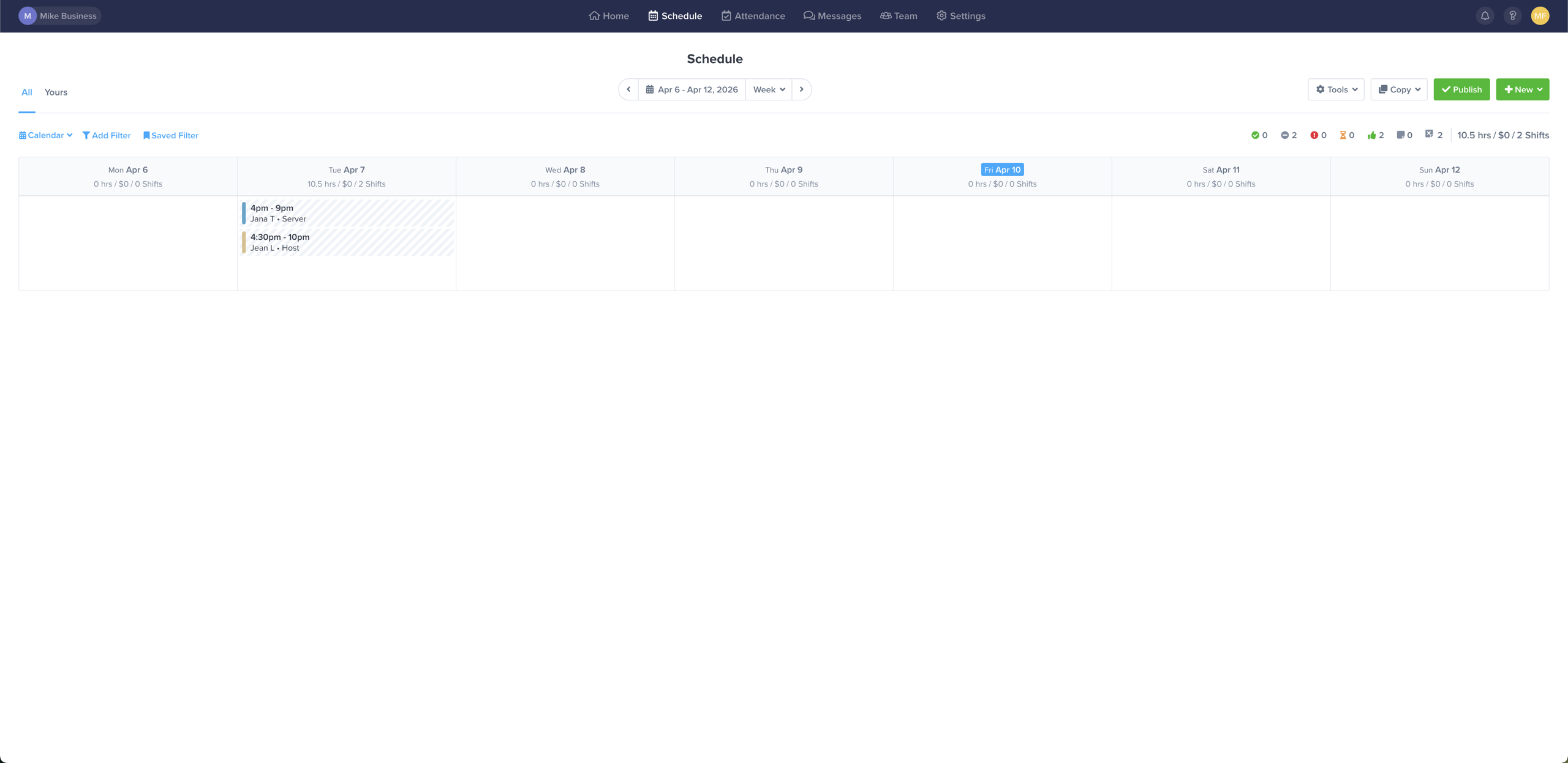 Zoomshift, our pick for the best employee scheduling software for retail and hourly shift planning.