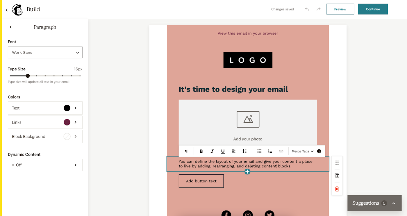 Mailchimp screenshot