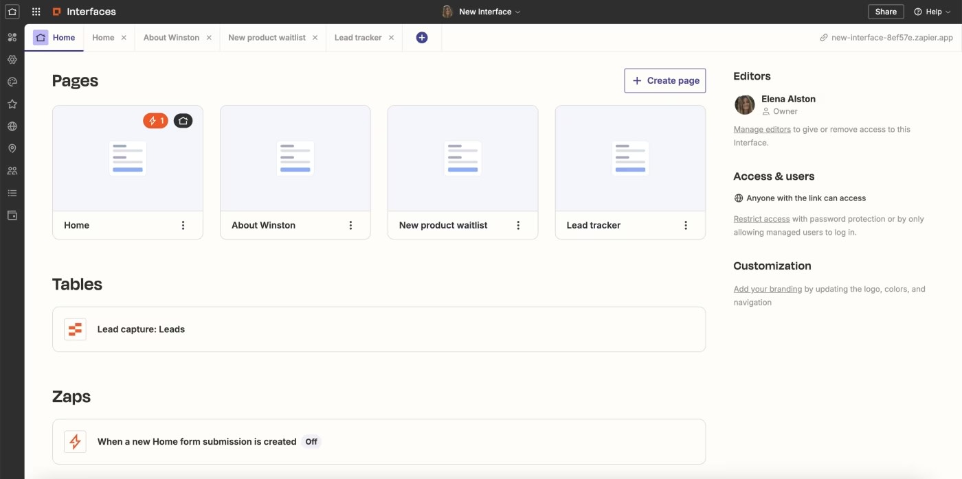 Interfaces, an automation-first no-code app builder