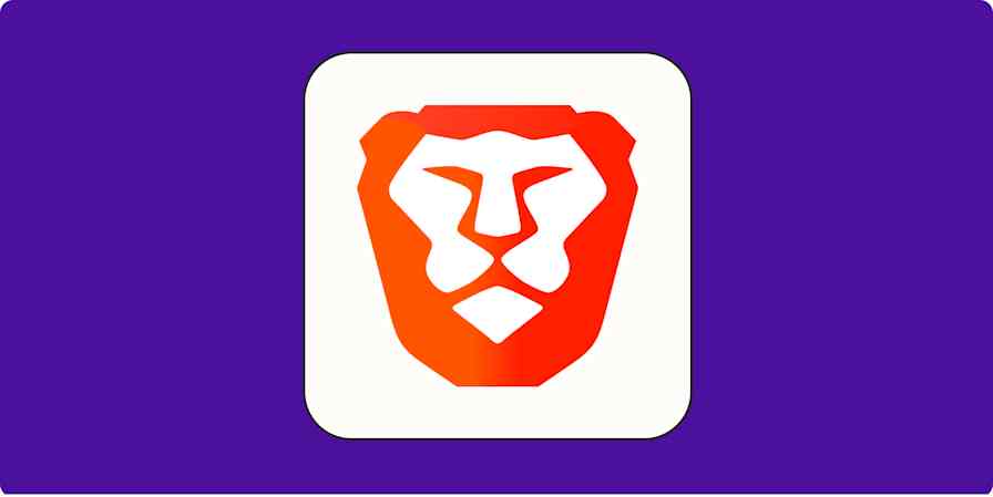 A hero image with the logo for the Brave browser