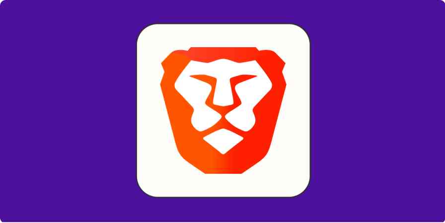 A hero image with the logo for the Brave browser