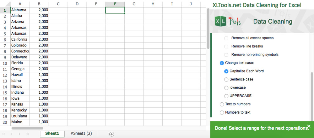 XLTools Data Cleaning Excel Add-in