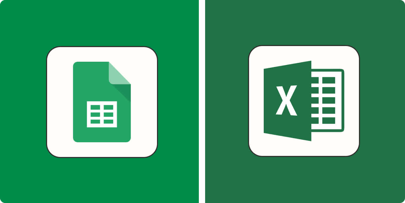 Hero image with the Google Sheets and Excel logos