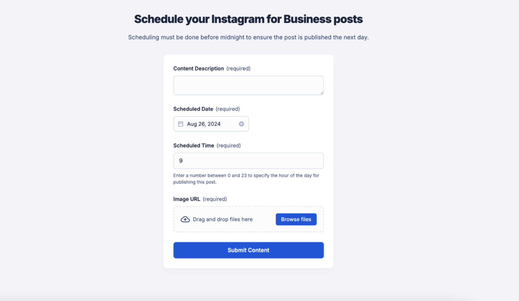 Screenshot of the Zapier Instagram content calendar template