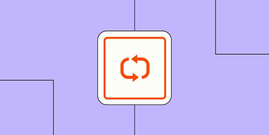 The logo for Looping by Zapier, two rounded arrows, against a lavender background