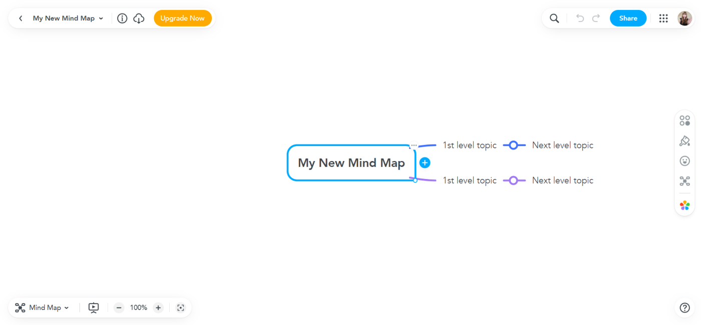 MindMeister, our pick for the best free writing software for brainstorming with a mind map