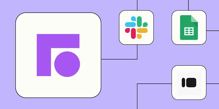 A hero image of the Front app logo connected to other app logos on a light purple background.