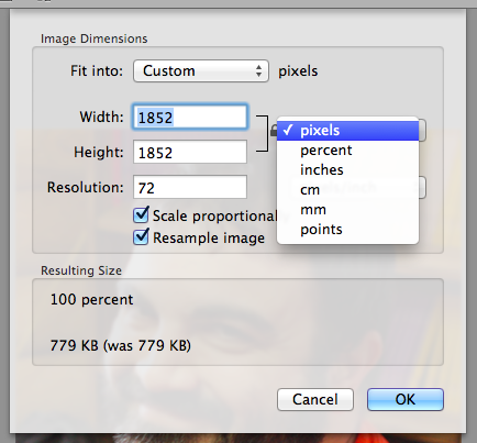 resize image