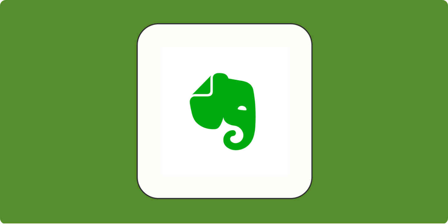 Hero image for app tips with the Evernote logo on a green background