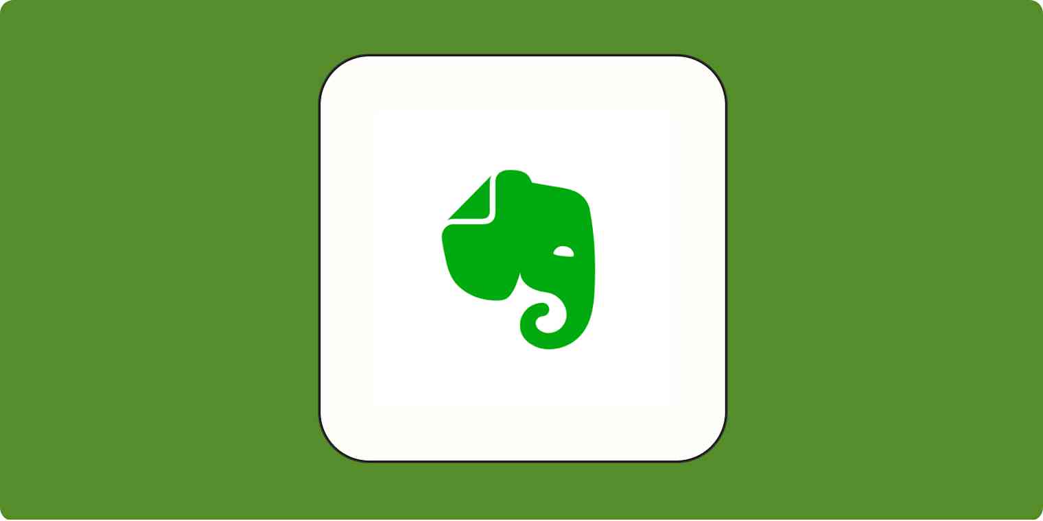 Hero image for app tips with the Evernote logo on a green background