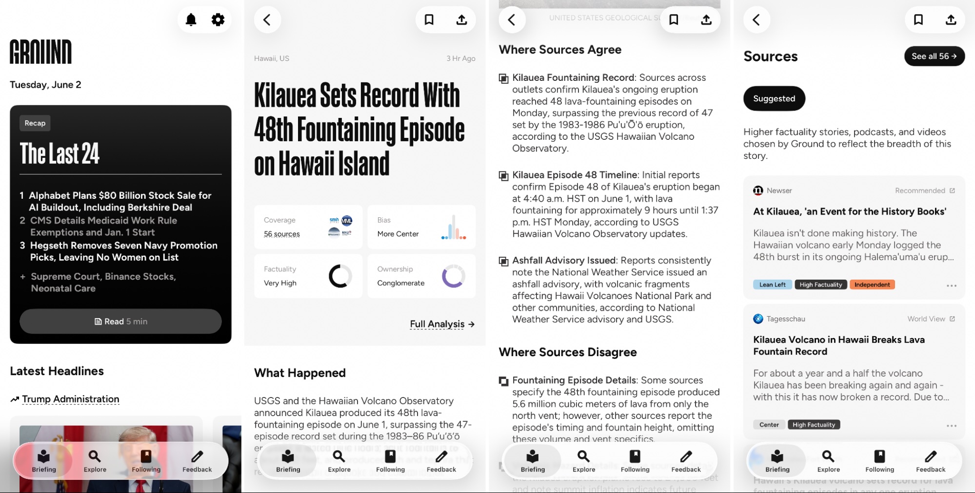 Ground News, our pick for the best news app for understanding political bias