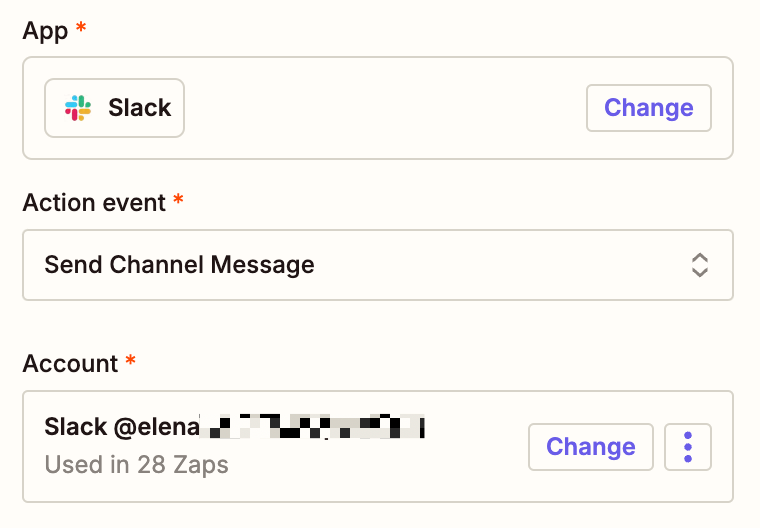 Screenshot of Slack set up