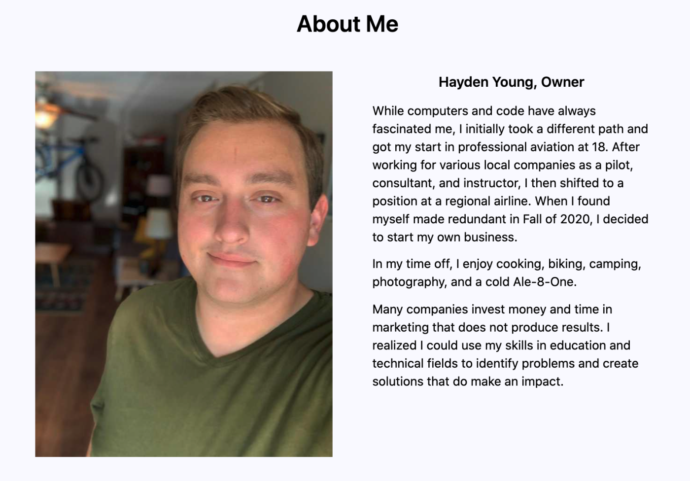Hayden Young on his website