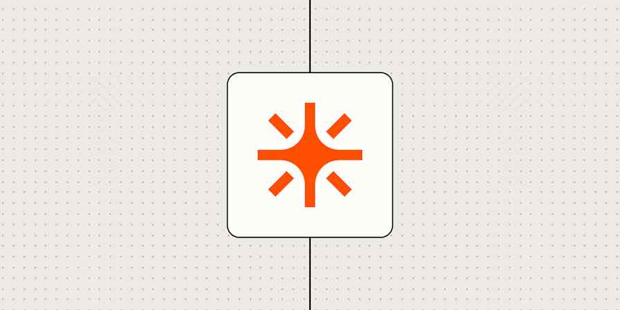 Starburst icon representing AI against a dotted beige background.
