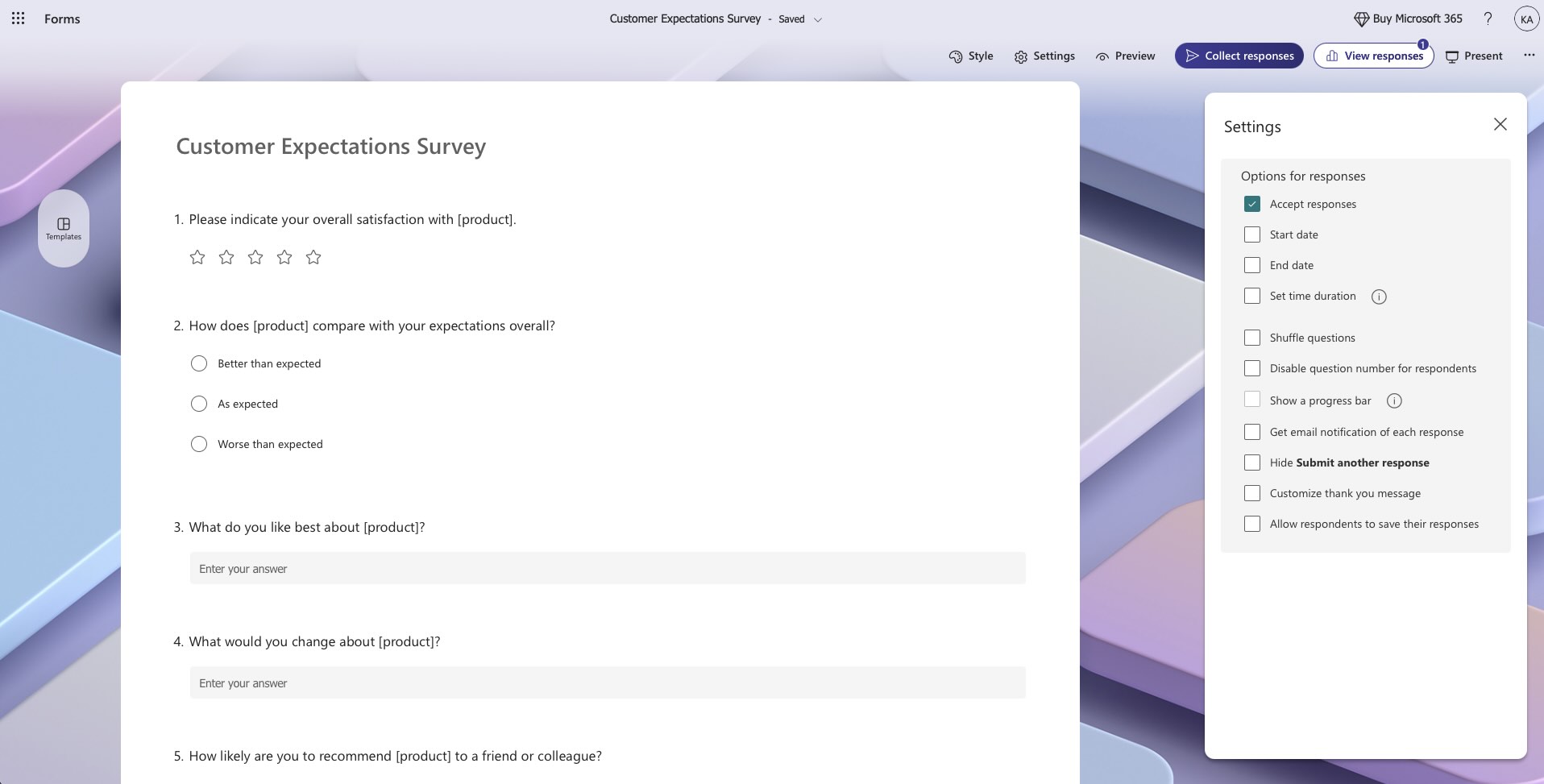 Microsoft Forms, our pick for the best free form builder for Microsoft 365 integrations