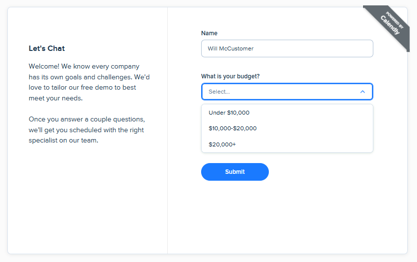 Routing forms in Calendly