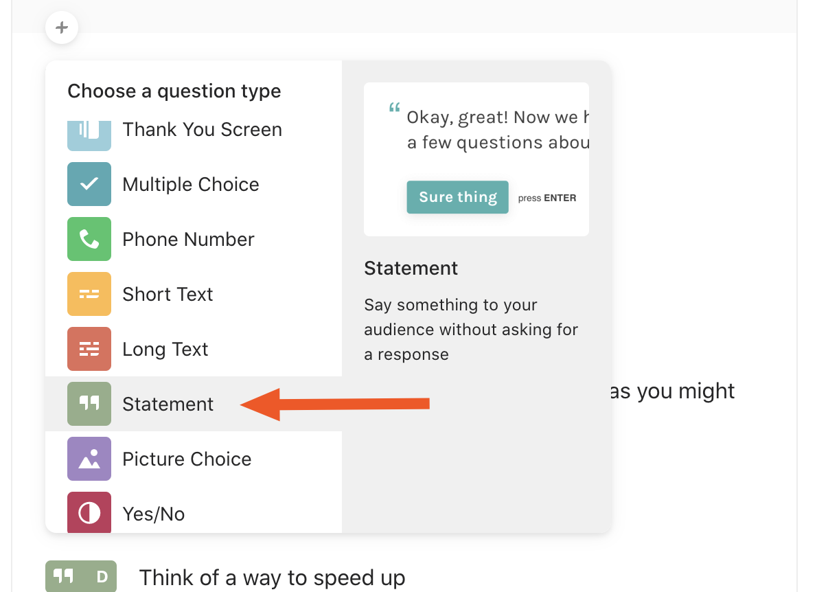 Typeform Statement question