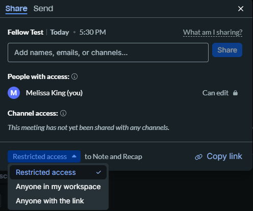 How to share access to Fellow recordings and notes. 