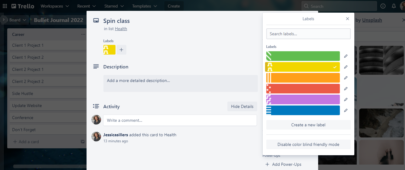 Color-coding in Trello