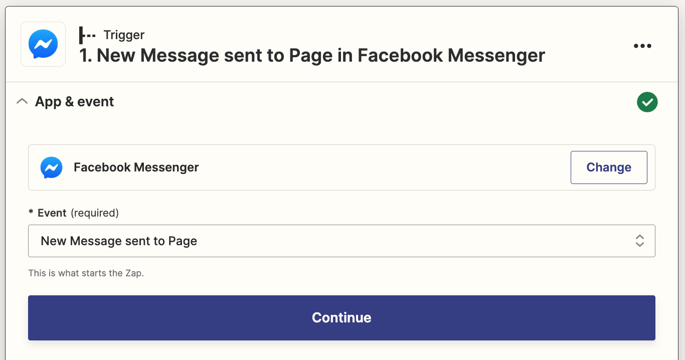 facebook message button