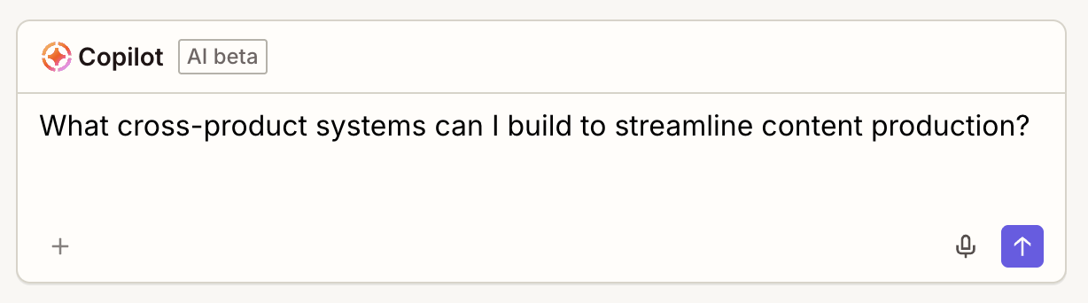A Zapier Copilot prompt for building a cross-product content production system