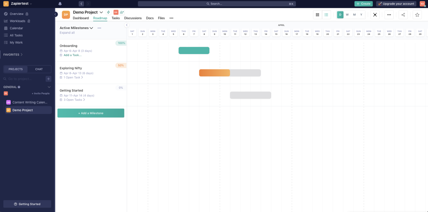 Nifty, our pick for the best simple project management software