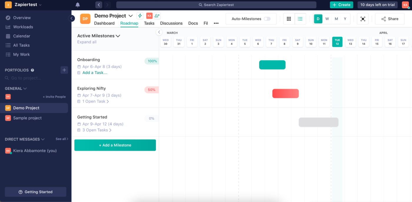 Nifty, our pick for the best simple project management software