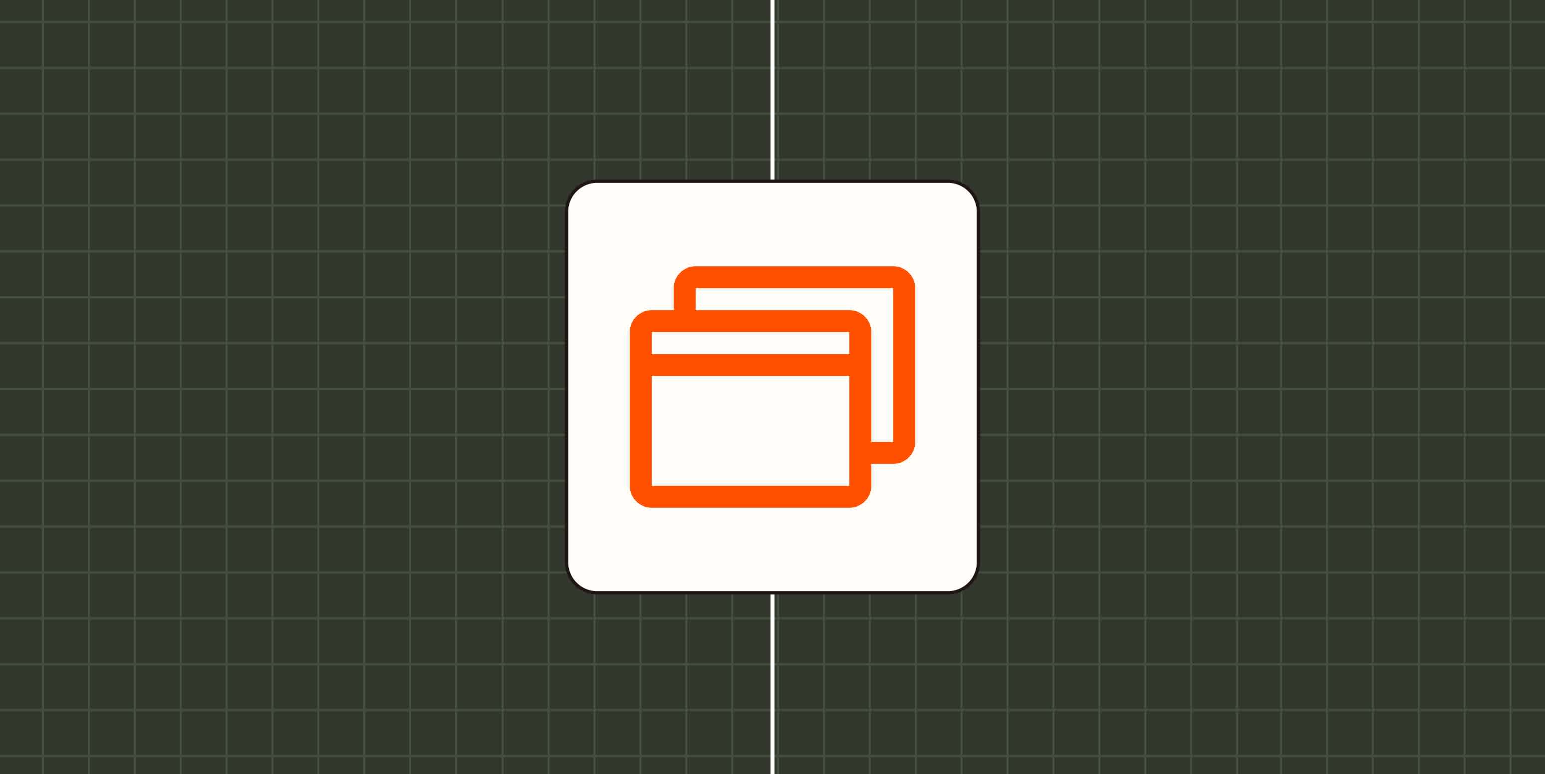 Hero image with an icon representing a website or landing page