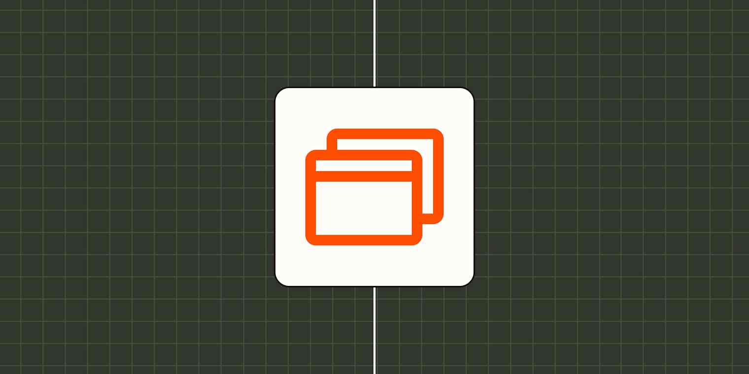 Hero image with an icon representing a website or landing page