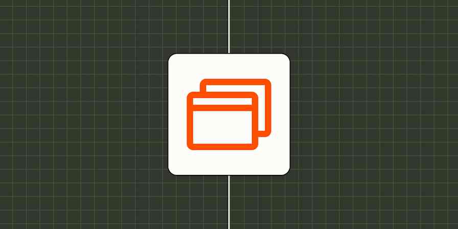 Hero image with an icon representing a website or landing page
