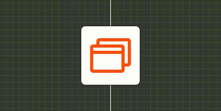 Hero image with an icon representing a website or landing page