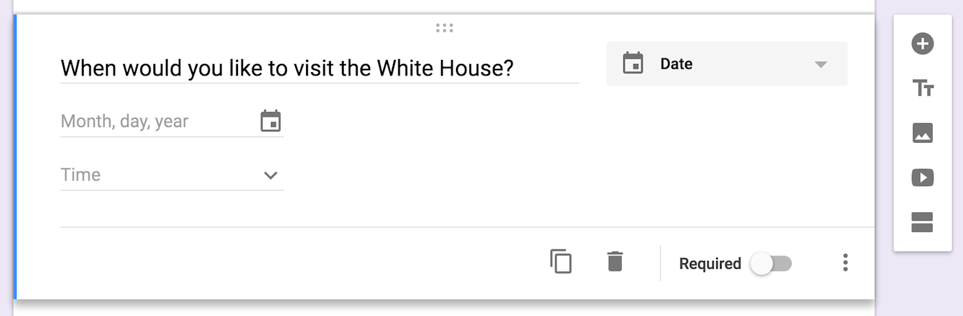 Google Forms Date Field