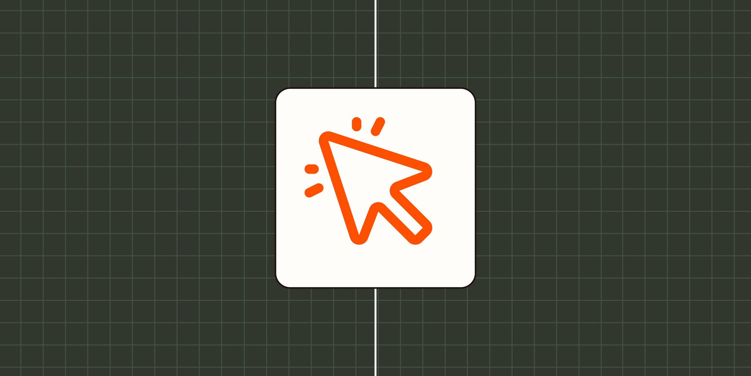 Icon of a cursor arrow against a dark green checkered background.
