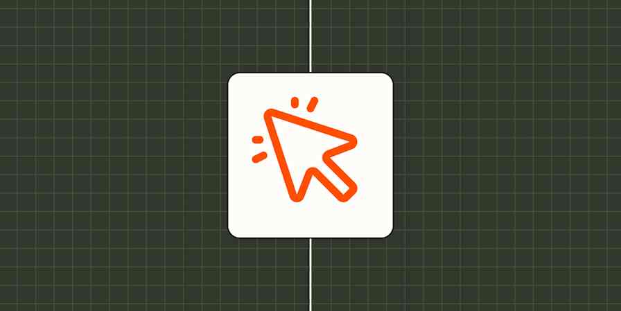 Icon of a cursor arrow against a dark green checkered background.