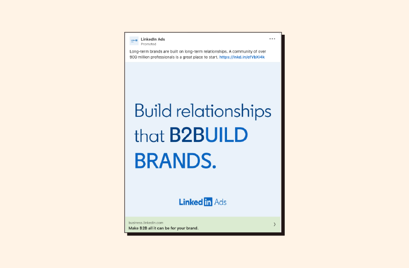 Screenshot of a LinkedIn ad advertising LinkedIn