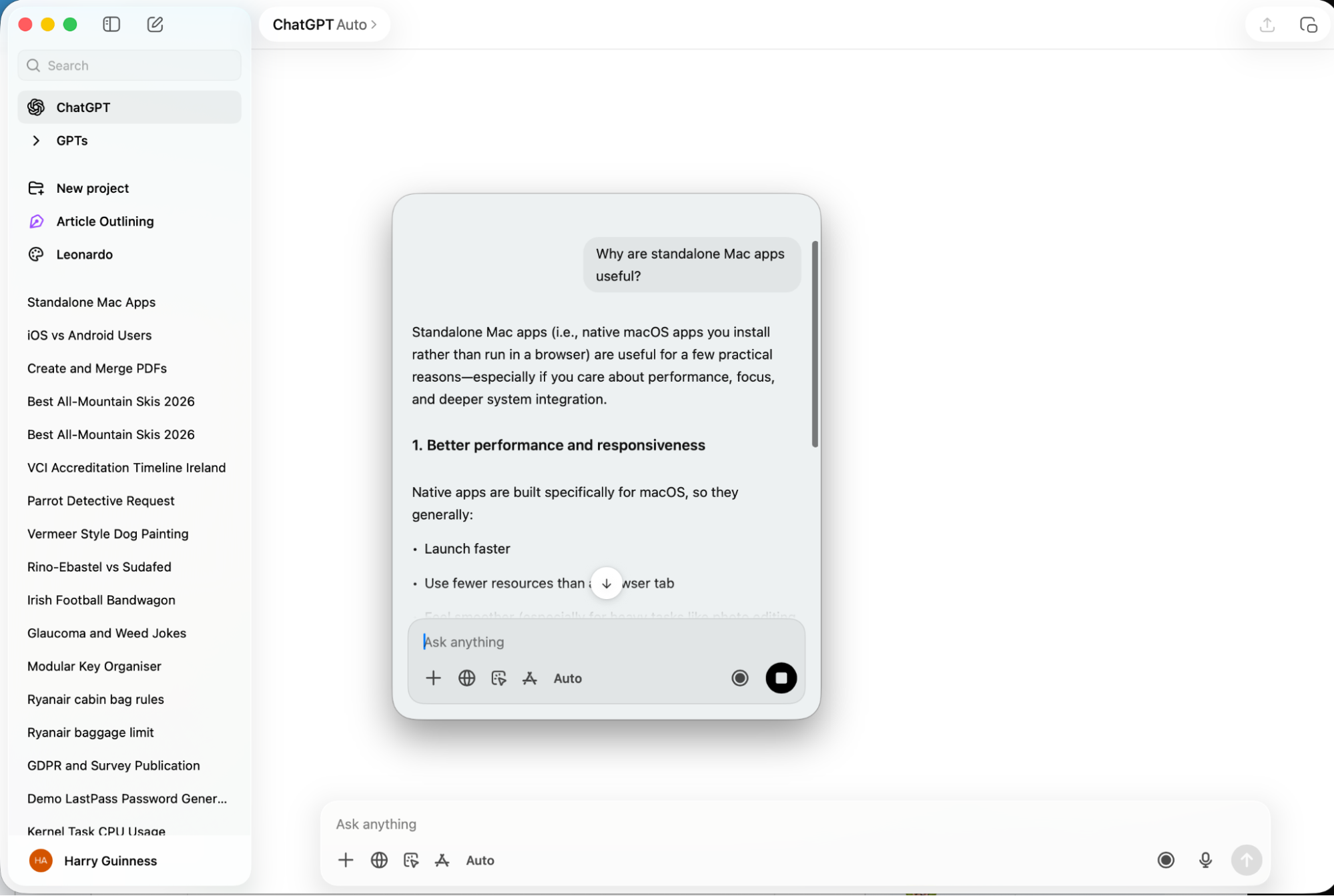 Example of building a custom GPT. 