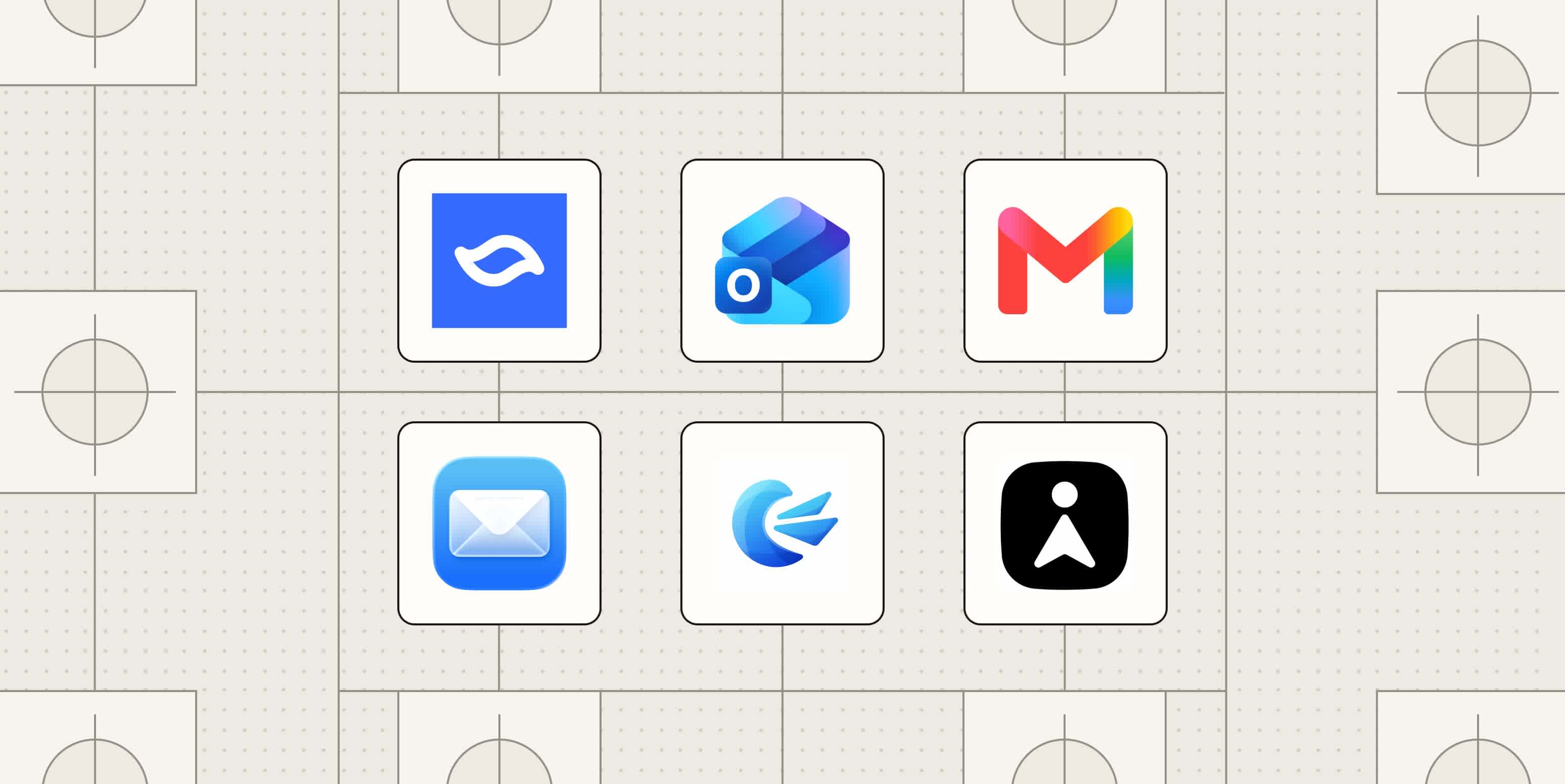 Hero image with the logos of the best AI email assistants