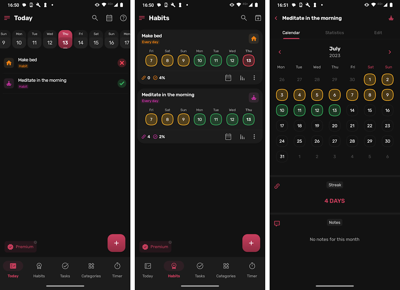 HabitNow, our pick for the best habit tracker for Android users