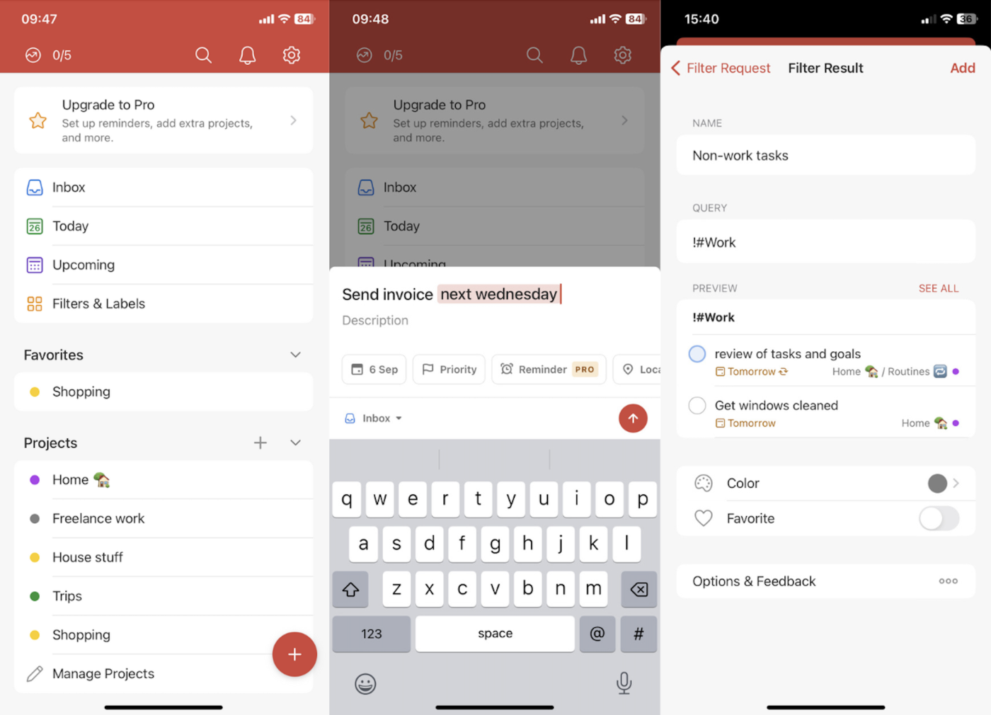 Todoist, our pick for the best iPhone to-do list app for a robust but affordable option