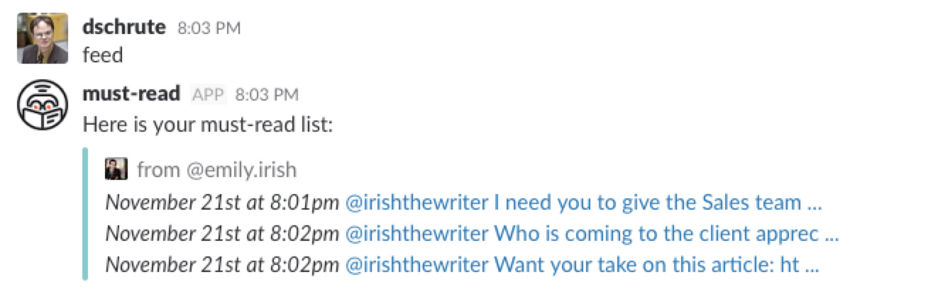 Must-Read Slack app screenshot
