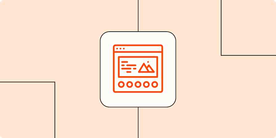 Hero image with an icon of a landing page or website