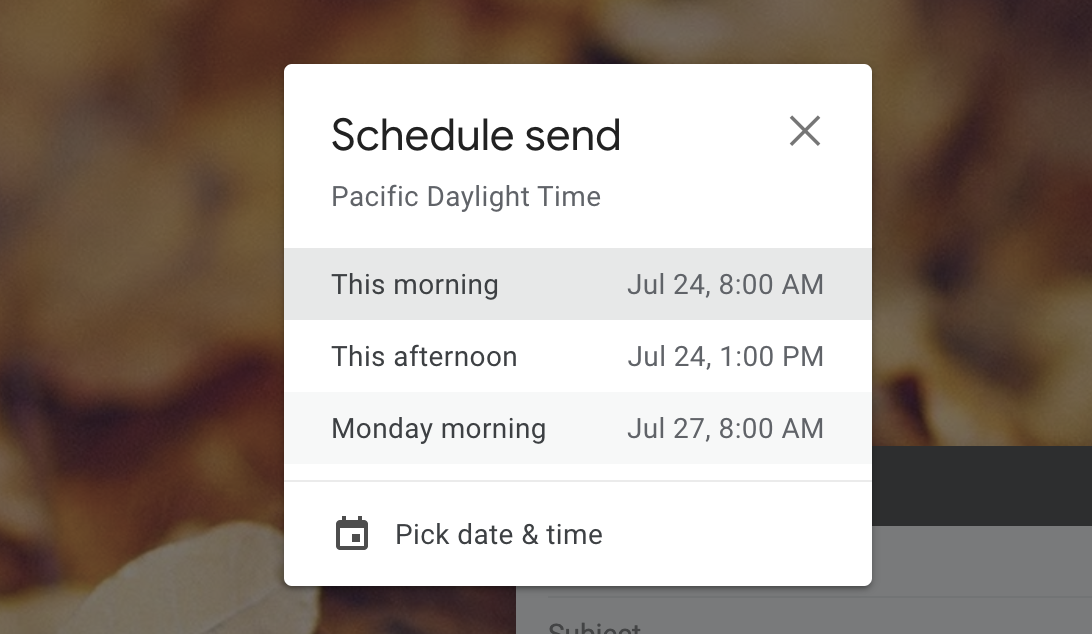 Gmail schedule email