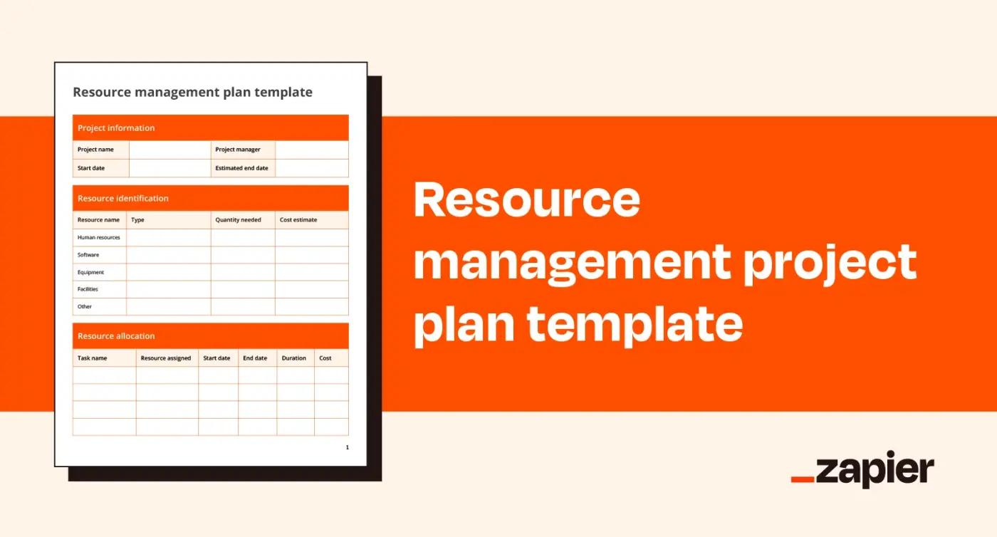 Mockup showcasing Zapier's resource management template