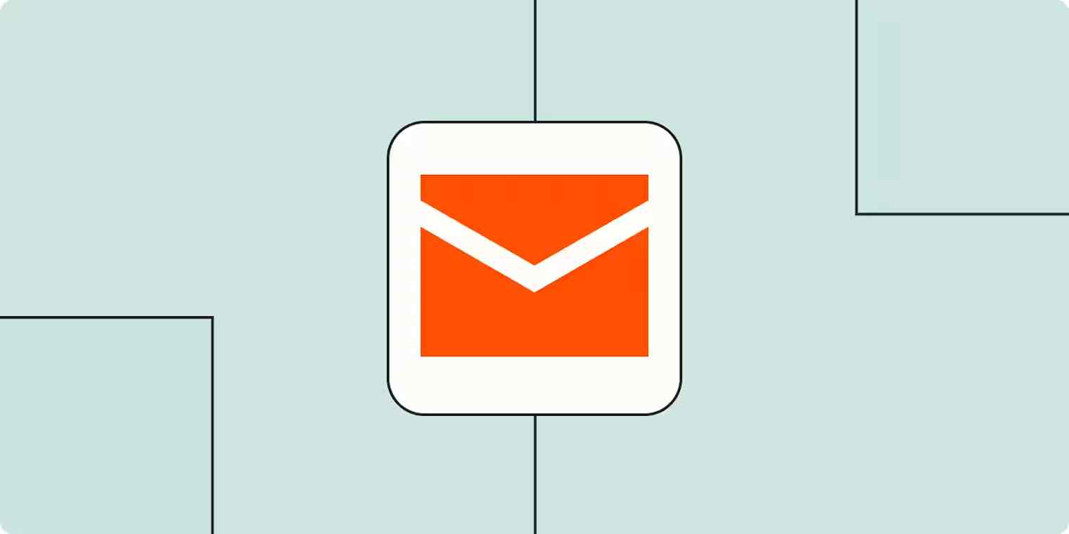 Screenshot of email logo on blue background