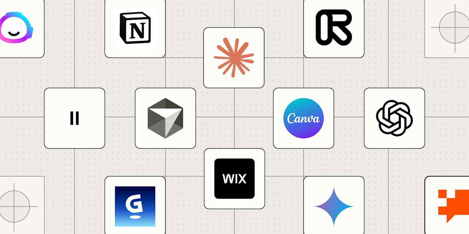 Hero image with the logos of the best generative AI tools